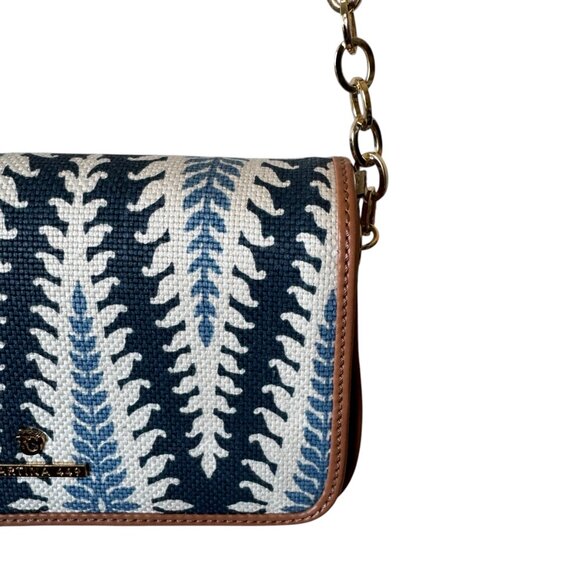 Spartina 449 Handbag Crossbody Purse Geometric Pattern 7"x 4 " Blues White EUC - Picture 10 of 16